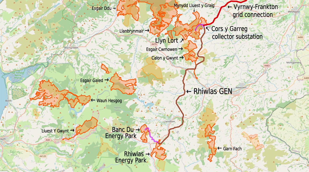 proposed Rhiwlas GEN wood pole line